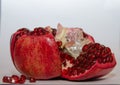 Fresh pomegranate isolated on white background close-up Royalty Free Stock Photo
