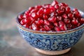 Fresh Pomegranate Seeds in a Bowl AI Generated Royalty Free Stock Photo