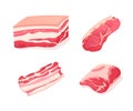 Fresh pork, beef tenderloin with layer of bacon, boneless fillet. Royalty Free Stock Photo