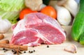 Fresh pork meat on cutting board Royalty Free Stock Photo