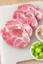Fresh pork neck raw or collar pork Royalty Free Stock Photo