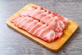 fresh pork sirloin sliced Royalty Free Stock Photo