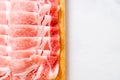 fresh pork sirloin sliced Royalty Free Stock Photo