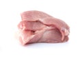 Fresh pork slices on white background, Raw meat for make cooking