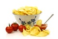 Fresh potato chips and dip sauce Royalty Free Stock Photo