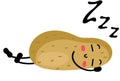 Fresh potato funny mascot sleeping