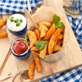 Fresh potato wedges Royalty Free Stock Photo