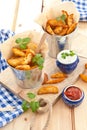 Fresh potato wedges Royalty Free Stock Photo