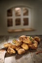 Fresh potatoes in a country kitchen Royalty Free Stock Photo