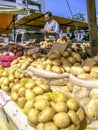 Fresh potatoes on a street market