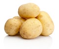 Fresh potatoes on white background Royalty Free Stock Photo