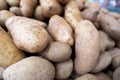 Fresh potatos at a market stall, Close up focusl