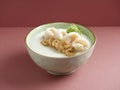 Fresh Prawn Congee served in a dish isolated on mat side view on grey background