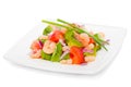 Fresh prawn salad with avocado and tomatoes