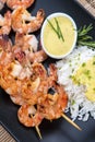 Fresh Prawn Skewers Royalty Free Stock Photo
