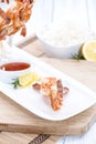 Fresh Prawn Skewers Royalty Free Stock Photo
