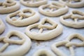 Fresh Pretzel or Brezel Dough on Baker's Tray Royalty Free Stock Photo