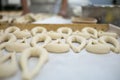 Fresh Pretzel or Brezel Dough with Baker Royalty Free Stock Photo