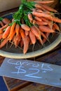 Fresh Produce Carrots Organic Farmer& x27;s Market for Sale Royalty Free Stock Photo