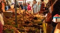 Fresh produce on display at a local farmers market in the town of Uzes Royalty Free Stock Photo