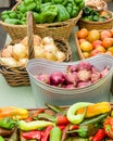 Fresh produce display at the market