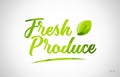 fresh produce green leaf word on white background Royalty Free Stock Photo