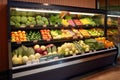 fresh produce in a neat and tidy display case