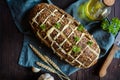 Fresh pull apart bread with cheese and garlic