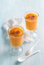 Fresh pumpkin smoothies with orange and cinnamon