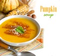 Fresh pumpkin soup and vegetables Royalty Free Stock Photo