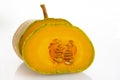 Fresh, pumpkin, white background Royalty Free Stock Photo