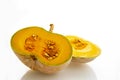 Fresh, pumpkin, white background Royalty Free Stock Photo