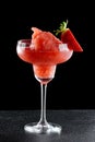 Fresh pureed strawberry margarita daiquiri Royalty Free Stock Photo