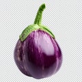 Fresh Purple Eggplant Isolated on Transparent Background Royalty Free Stock Photo