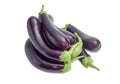 Fresh purple eggplants on a light background Royalty Free Stock Photo