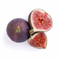 Fresh purple fig fruits, isolated on white background