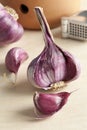 Fresh purple garlic Royalty Free Stock Photo