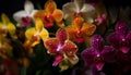 Fresh purple orchid blossom in tropical elegance generated by AI