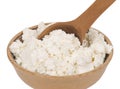 Fresh quark and wooden spoon Royalty Free Stock Photo