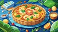 Fresh quiche lorraine appetizingly prepared Royalty Free Stock Photo