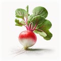 Fresh radish on photo white background