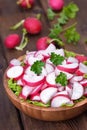 Fresh radish salad in bowl Royalty Free Stock Photo