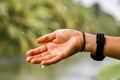 Fresh rain hand Royalty Free Stock Photo