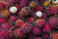 Fresh Rambutan exotic fruit in market