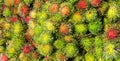 Fresh rambutan waiting to sell in market