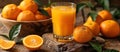 Fresh Rangpur Orange Juice With Bowl of Oranges