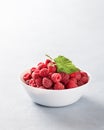 Fresh raspberries bowl Royalty Free Stock Photo