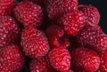 Fresh raspberries close up. Selective focus. Healthy food background