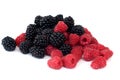 Fresh raspberry and blackberry Royalty Free Stock Photo