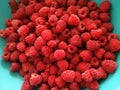 Fresh raspberry in a plastic plate